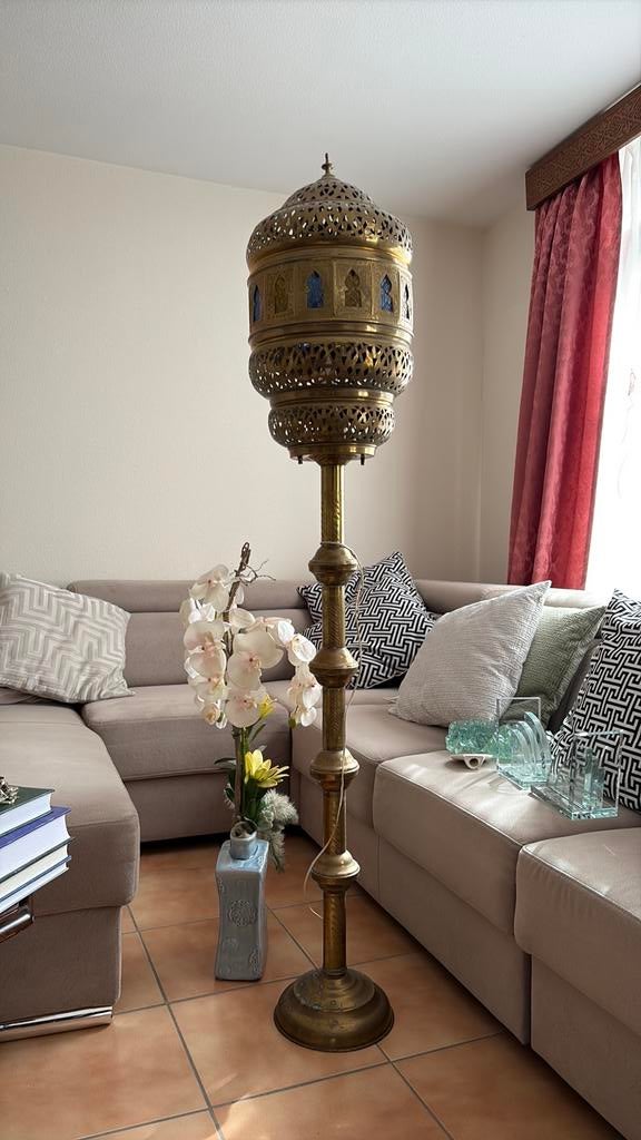 Oude koperen lamp, Ophalen, Zo goed als nieuw, Minder dan 100 cm
