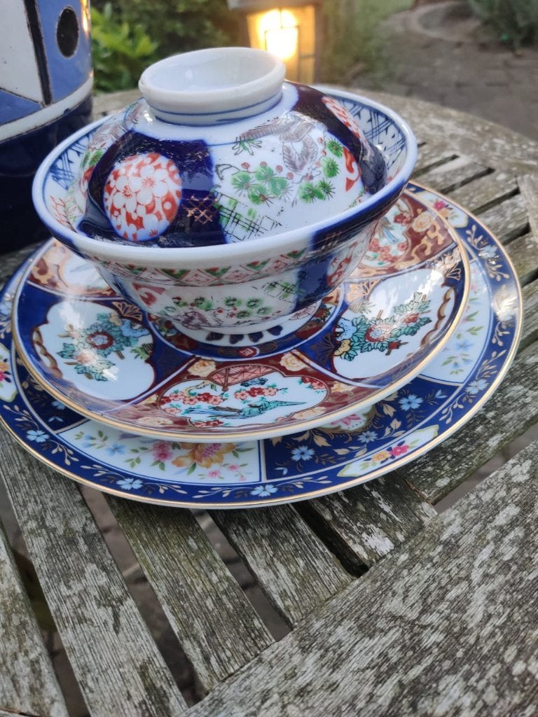 Set Japans Imari porselein – 4-delig – Handbeschilderd, Ophalen