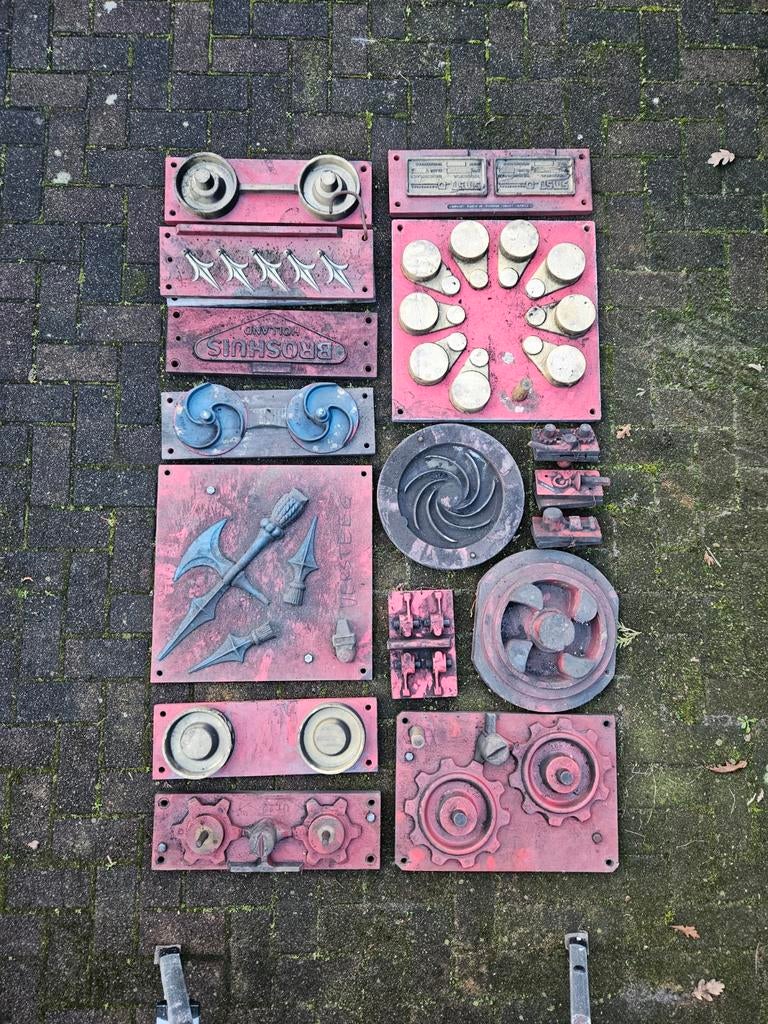 Oude mallen wanddecoratie gietmal steampunk brocante, Ophalen of Verzenden