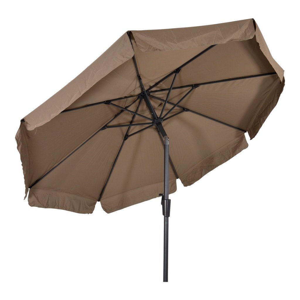 Parasol Libra rond 3 meter met molen kleur taupe, Info@edvonline.nl, Inductorstraat 9b 3903 KA Veenendaal, Kantelbaar, Nieuw
