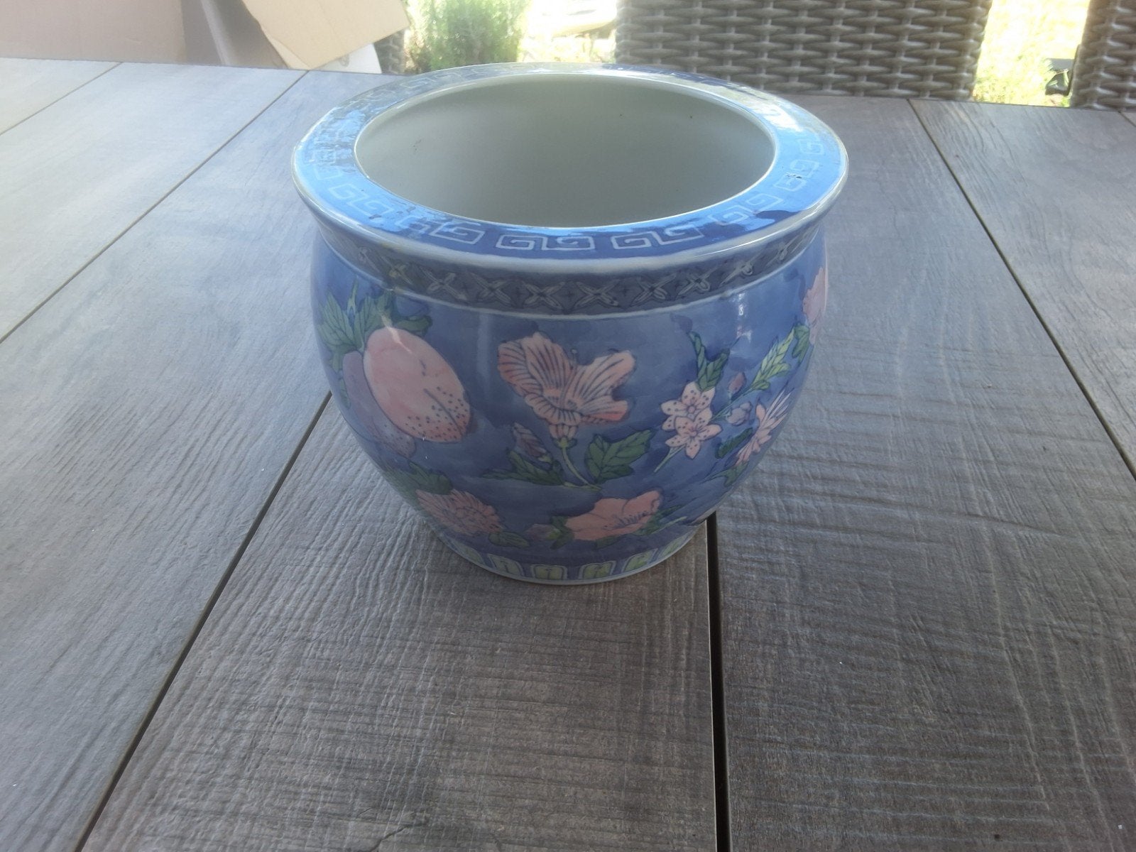 chinese bloempot, Rond, Ophalen of Verzenden, Zo goed als nieuw, Aardewerk