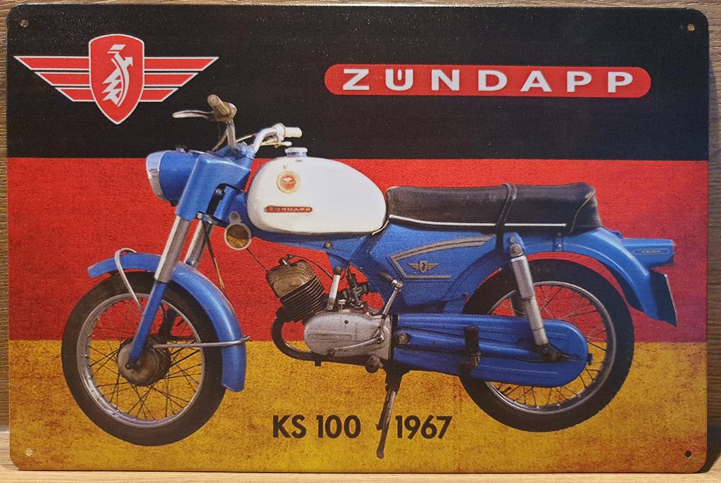 Zundapp KS100 1967 reclamebord van metaal wandbord deco