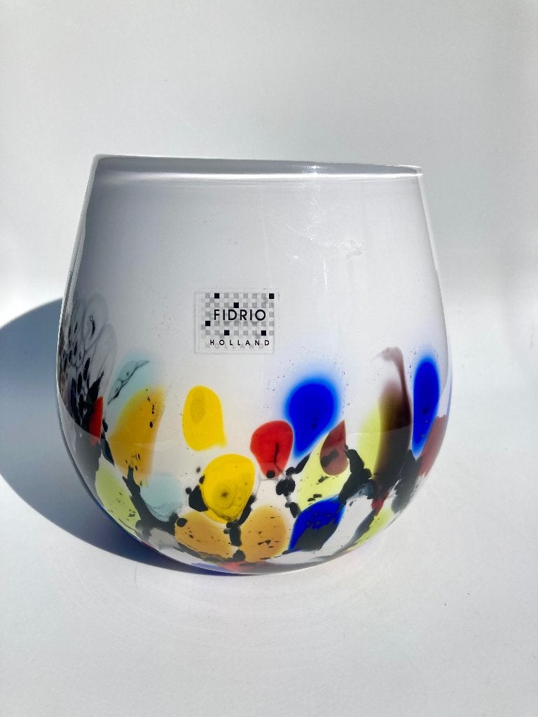 Mondgeblazen Fidrio Fiore design vaas glas  bloemenvaas, Fidrio, N, Overige kleuren, N