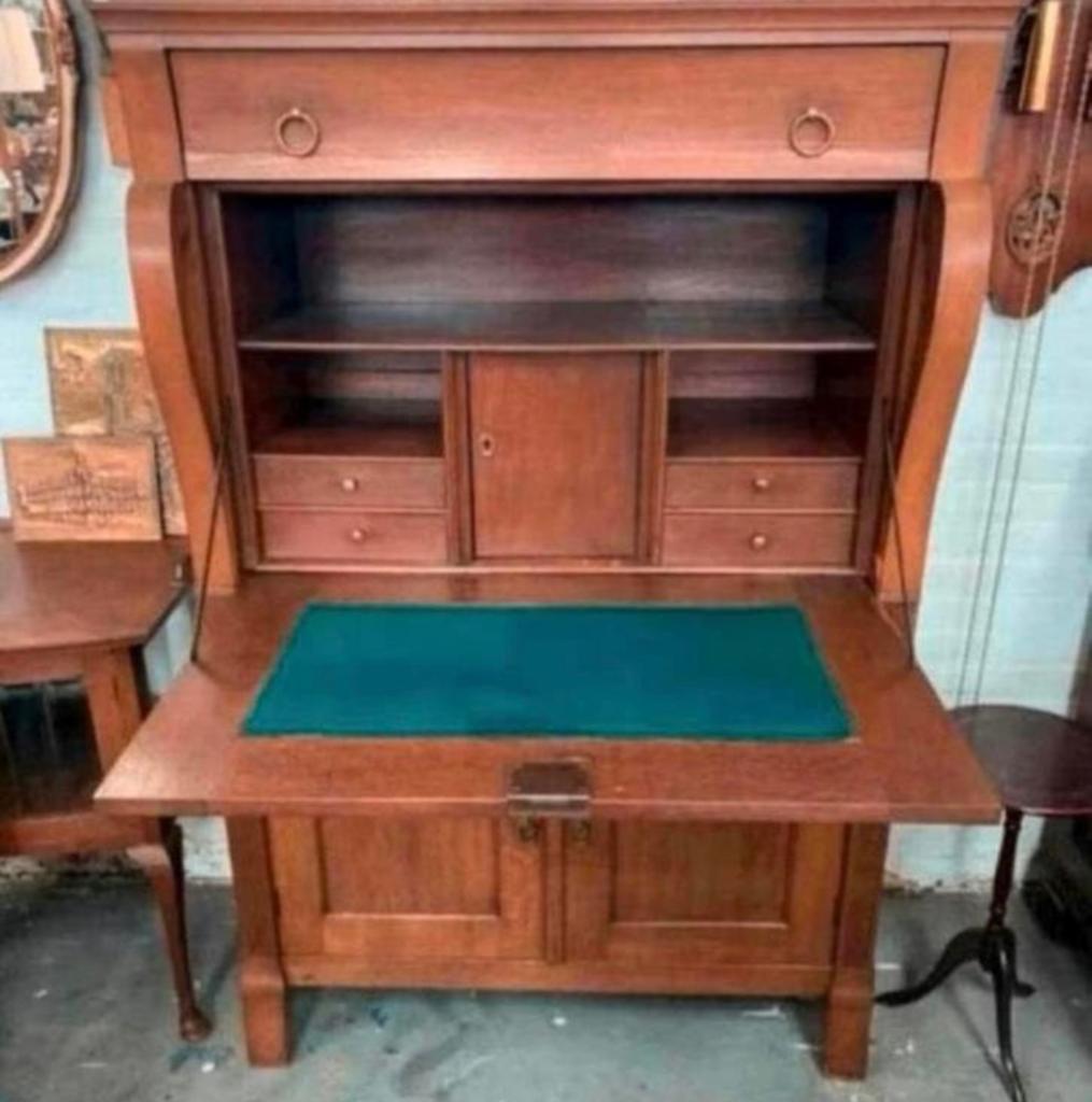 Kast antieke Hollandse eiken secretaire schrijfbureau, Ophalen of Verzenden