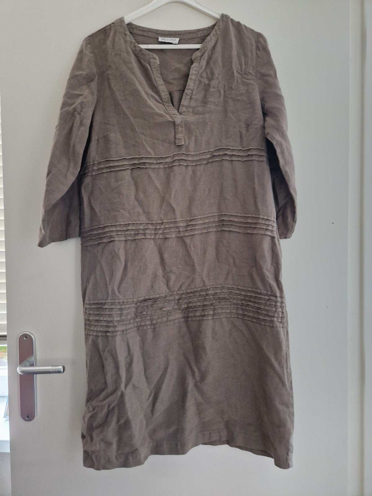 Belluna jurk maat S, Kleding | Dames, Jurken, Zo goed als nieuw, Maat 36 (S), Bruin, Onder de knie, Ophalen of Verzenden