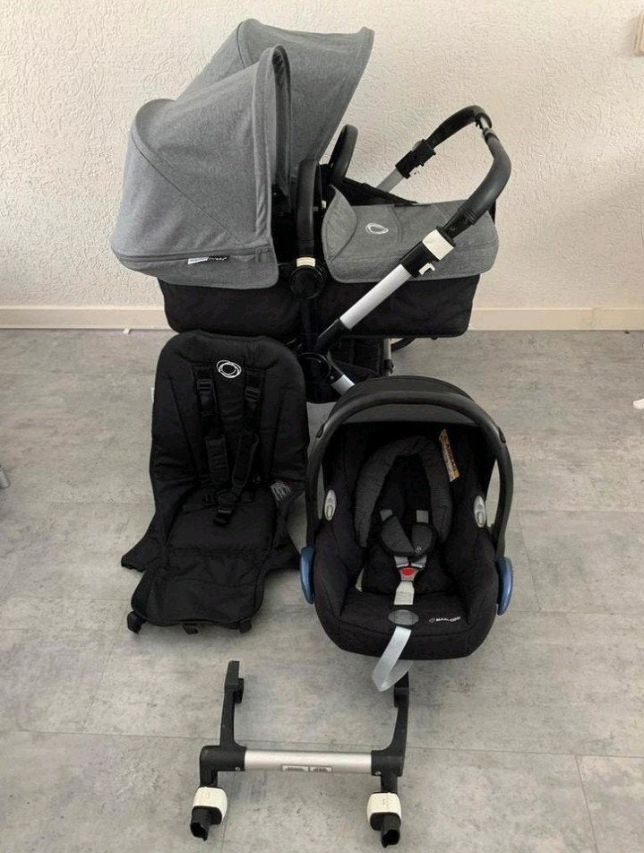 Bugaboo Donkey Duo 3 in 1 incl maxicosi met Grey Melange, Kinderen en Baby's, Ophalen, Bugaboo, Zo goed als nieuw, Combiwagen
