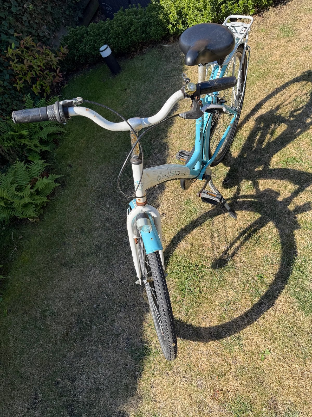 Dames(kinder)fiets - Lichtblauw/Wit - Gebruikt, Fietsen en Brommers, Fietsen | Dames | Damesfietsen, Gebruikt, Velgrem, 50 tot 53 cm