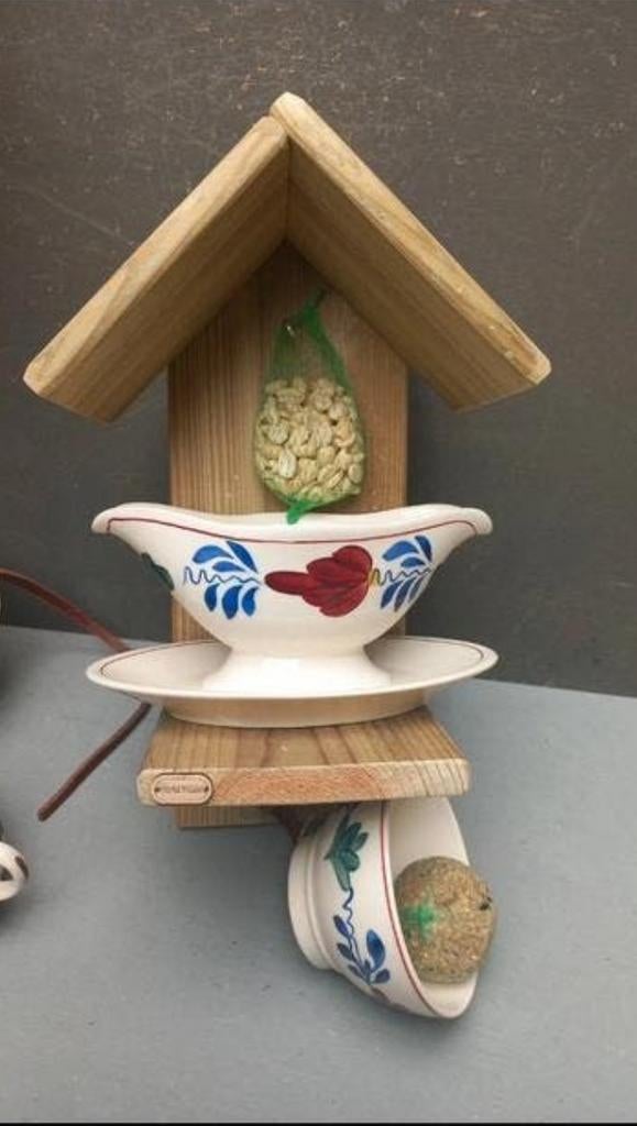 Moederdag kado   boerenbont  juskom als vogelbadje, Ophalen of Verzenden