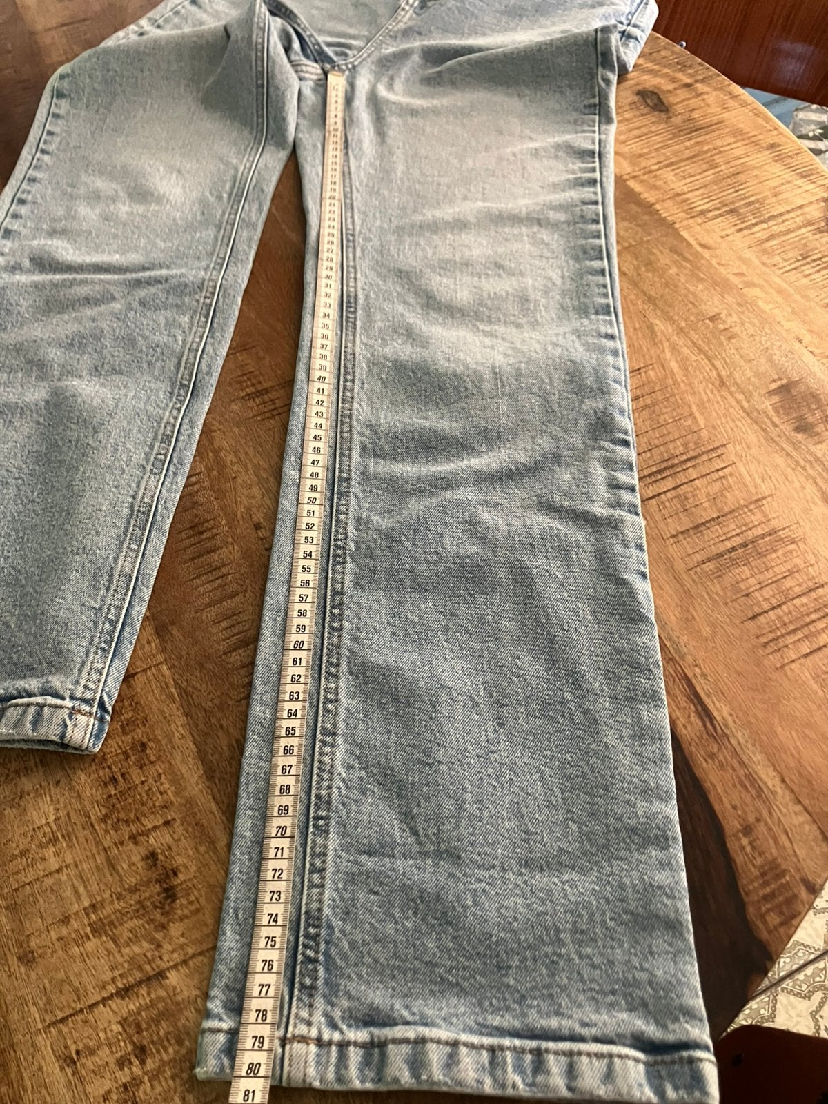 MS mode - loose straight leg jeans - maat 42, Ophalen of Verzenden, Zo goed als nieuw, Blauw, W33 - W36 (confectie 42/44)