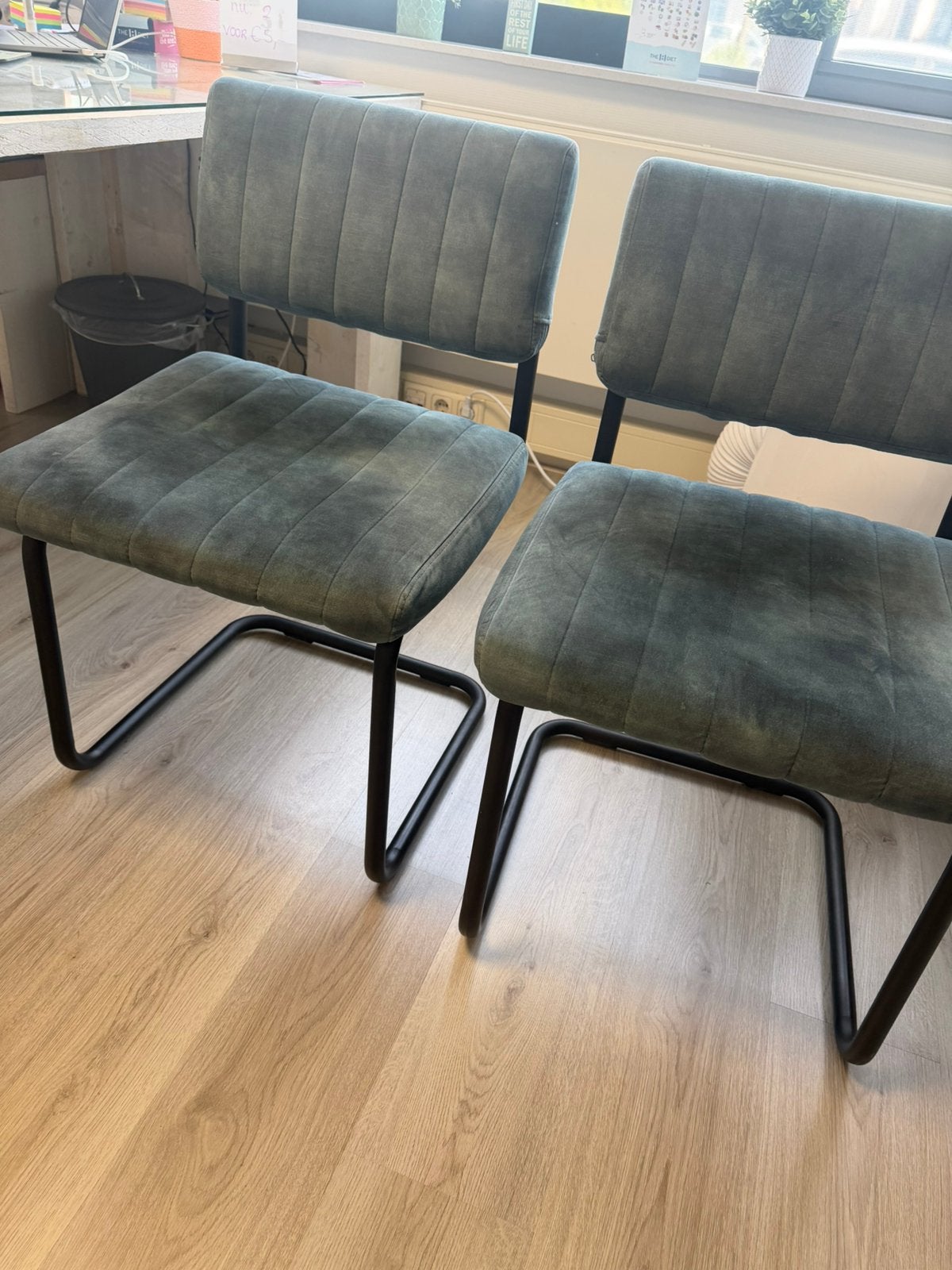 2 stoelen, kleur petrol, Ophalen, Gebruikt, Overige kleuren, Twee