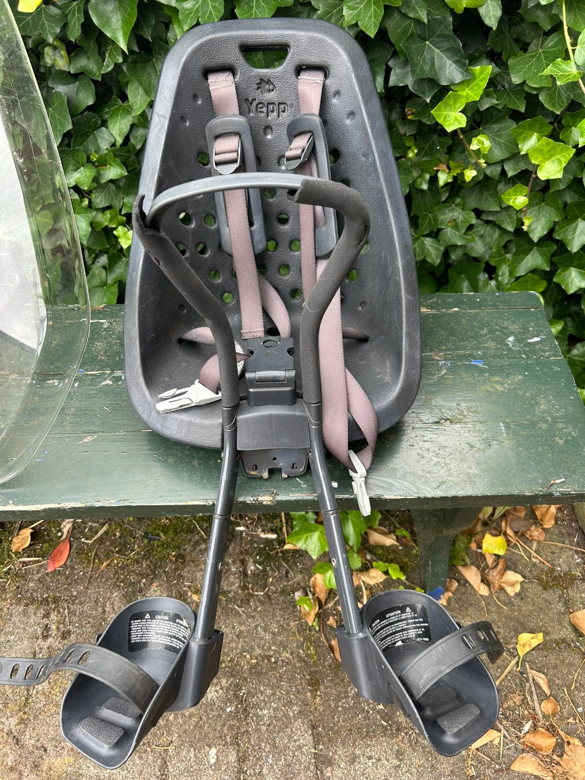 Yepp mini voorzitje fietsstoeltje, Fietsen en Brommers, Ophalen of Verzenden, Gebruikt, Voorzitje, Voetsteuntjes