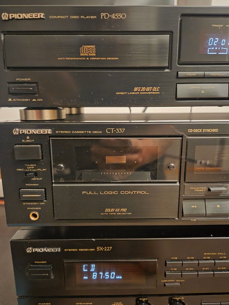 Pioneer SX-225 receiver en PD-4550 cd speler en CT-337 deck, Ophalen, Tuner of Radio, Losse componenten, Zo goed als nieuw