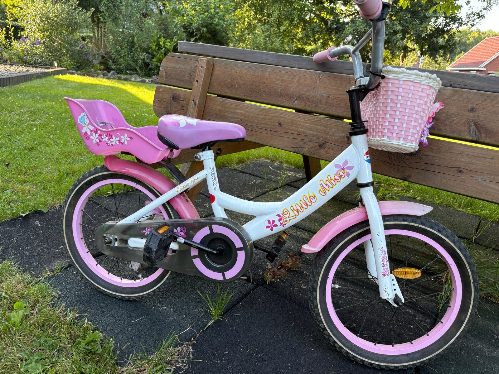 Kinderfiets 16 inch, gebruikt, little miss, Fietsen en Brommers, Fietsen | Kinderfietsjes, Ophalen, Gebruikt, Terugtraprem, 16 tot 20 inch