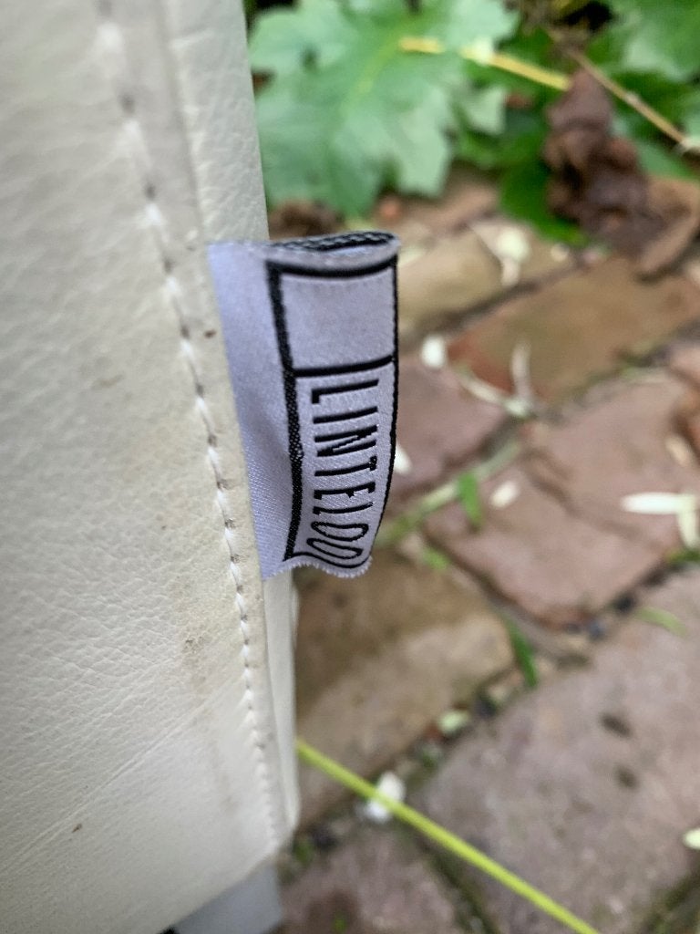 Linteloo Hocker Wit leer Ivoorwit, leer zgan, Ophalen, 75 tot 100 cm, Zo goed als nieuw, 75 tot 100 cm