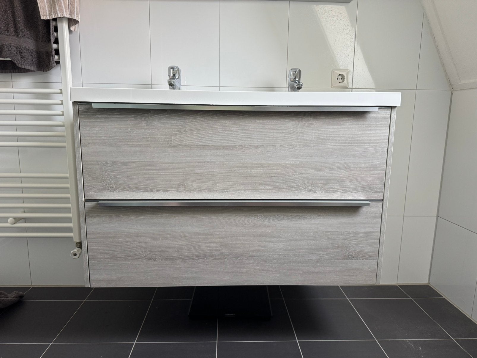 Badkamermeubel 100cm, 2 Grohe kranen & spiegel, Ophalen, Gebruikt