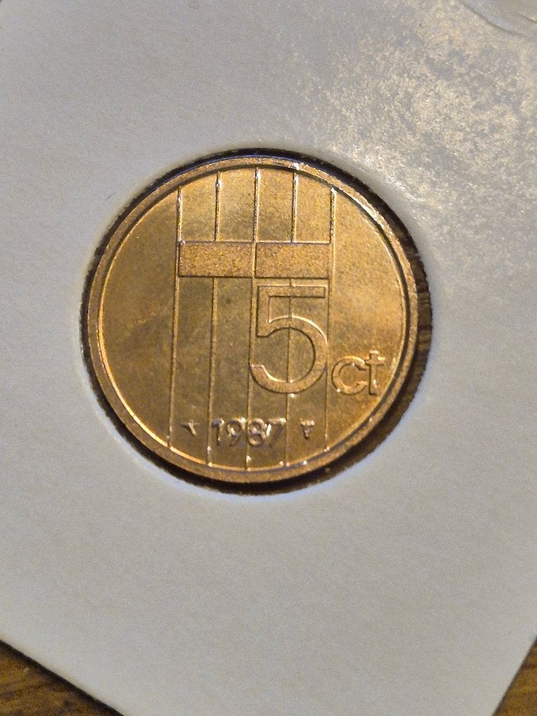 Nederland - 5 Cent 1987 UNC, Postzegels en Munten, Munten | Nederland, Verzenden, Koningin Beatrix, Losse munt