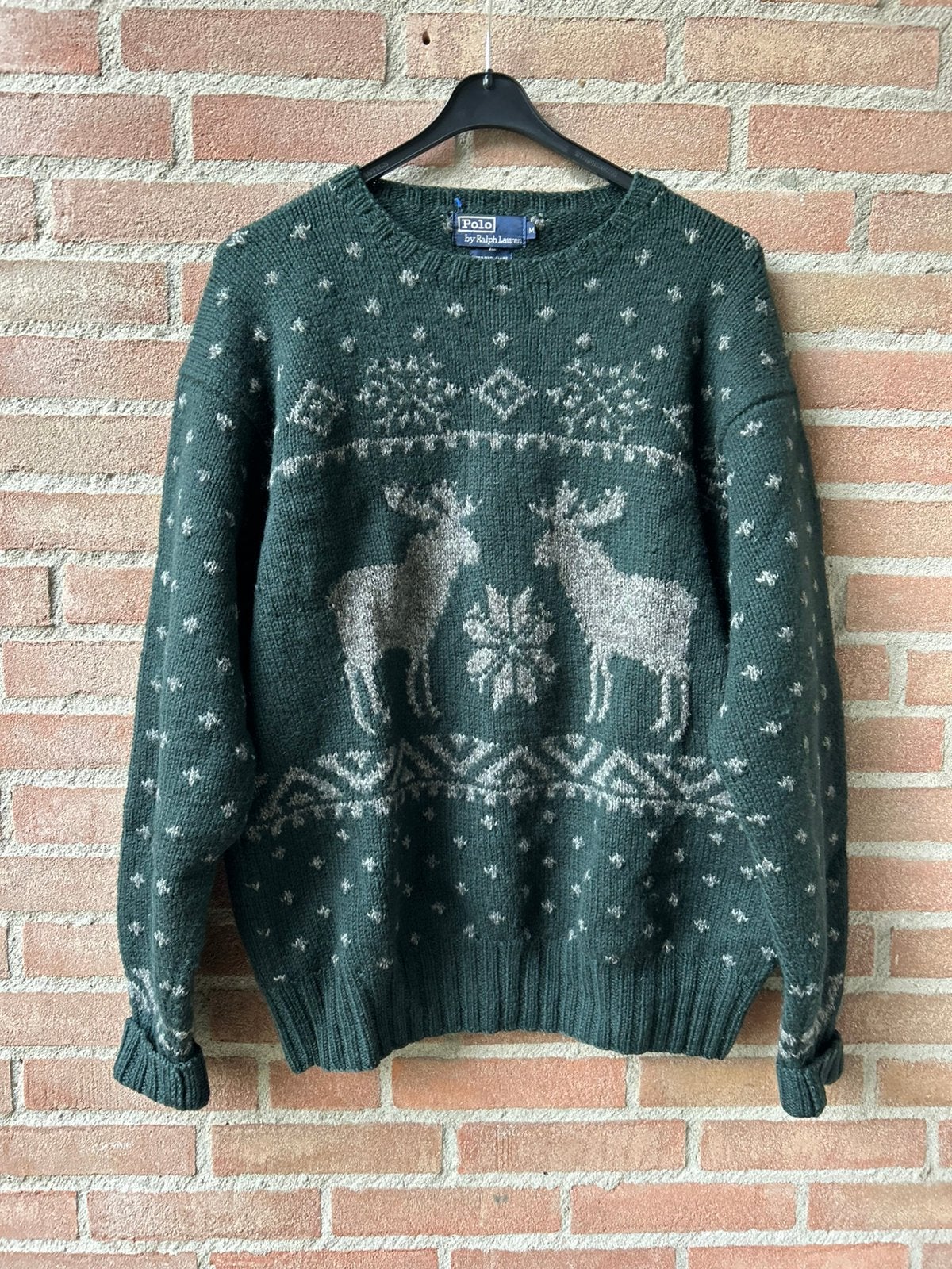 Ralph Lauren Hand-Made Preppy Sweater Trui Wol RRL, Kleding | Heren, Ophalen of Verzenden, Zo goed als nieuw, Maat 48/50 (M), Groen