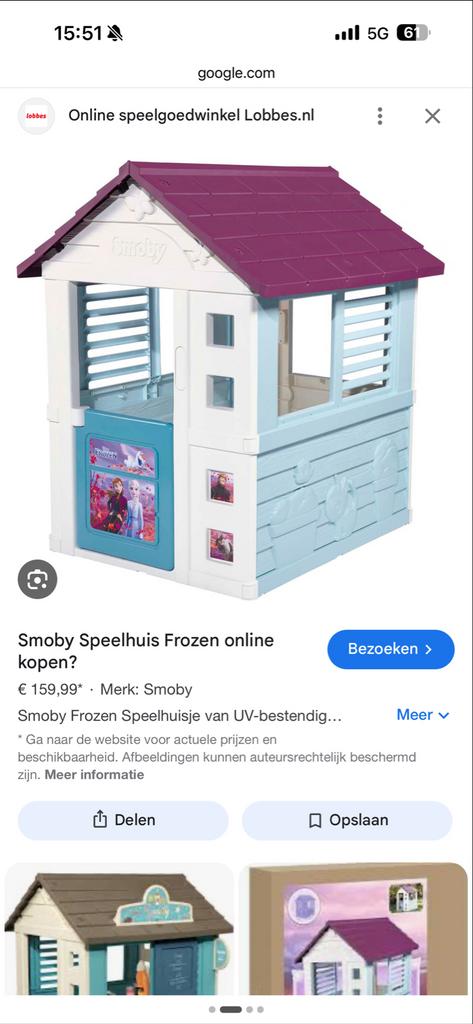 Smoby Speelhuis Frozen - Zeer goede staat, Ophalen of Verzenden, Zo goed als nieuw, Kunststof