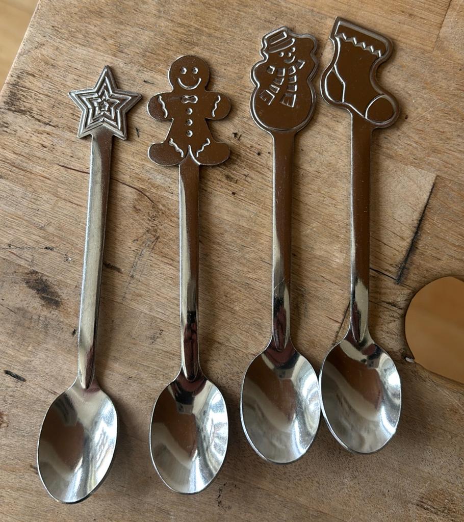 Kerst koffie lepeltjes 4st, Diversen, Kerst, Ophalen of Verzenden, Nieuw