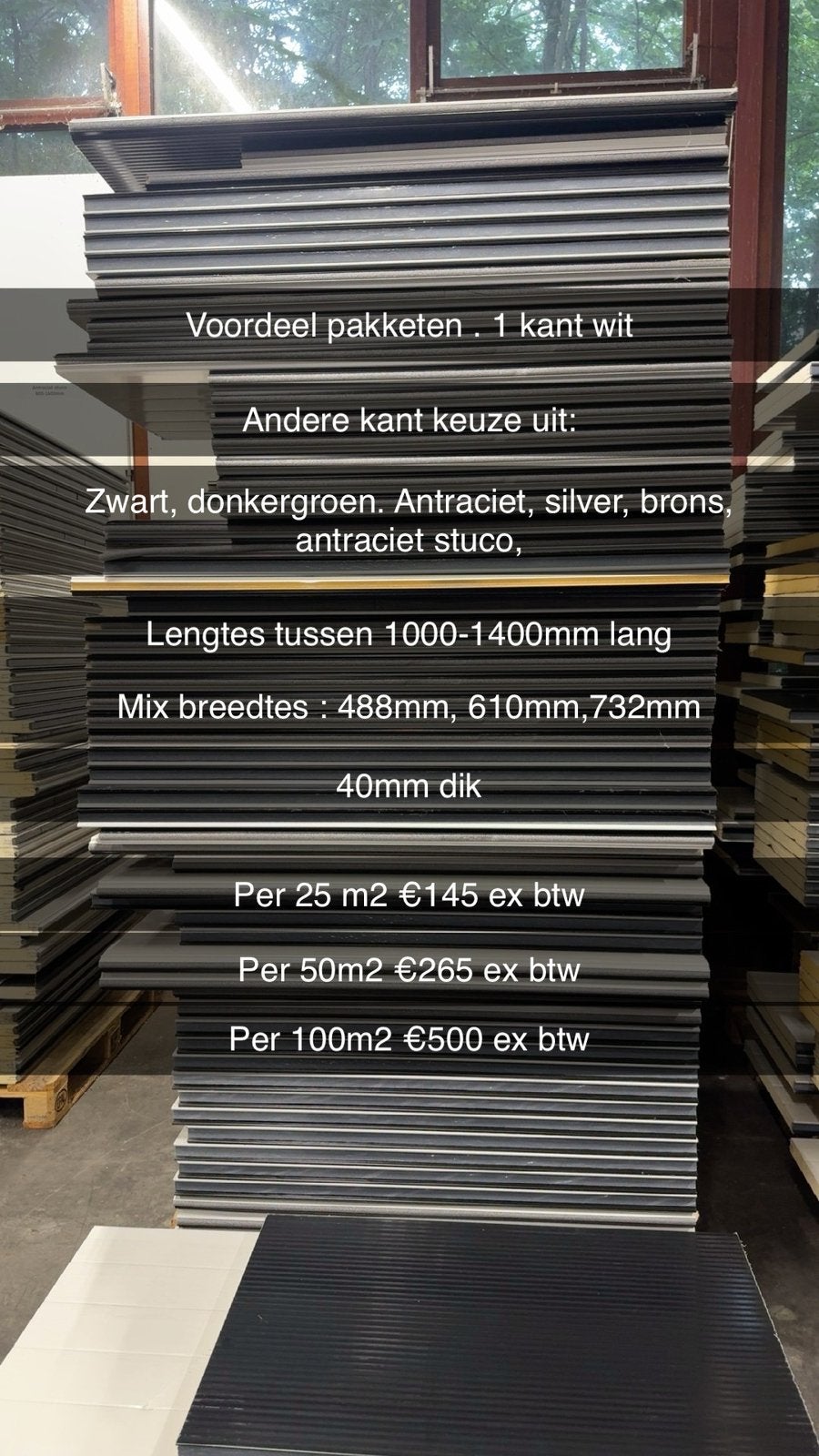 Sandwichpanelen mega actie restpartijen. Isolatie (antraciet, Doe-het-zelf en Verbouw, Ophalen