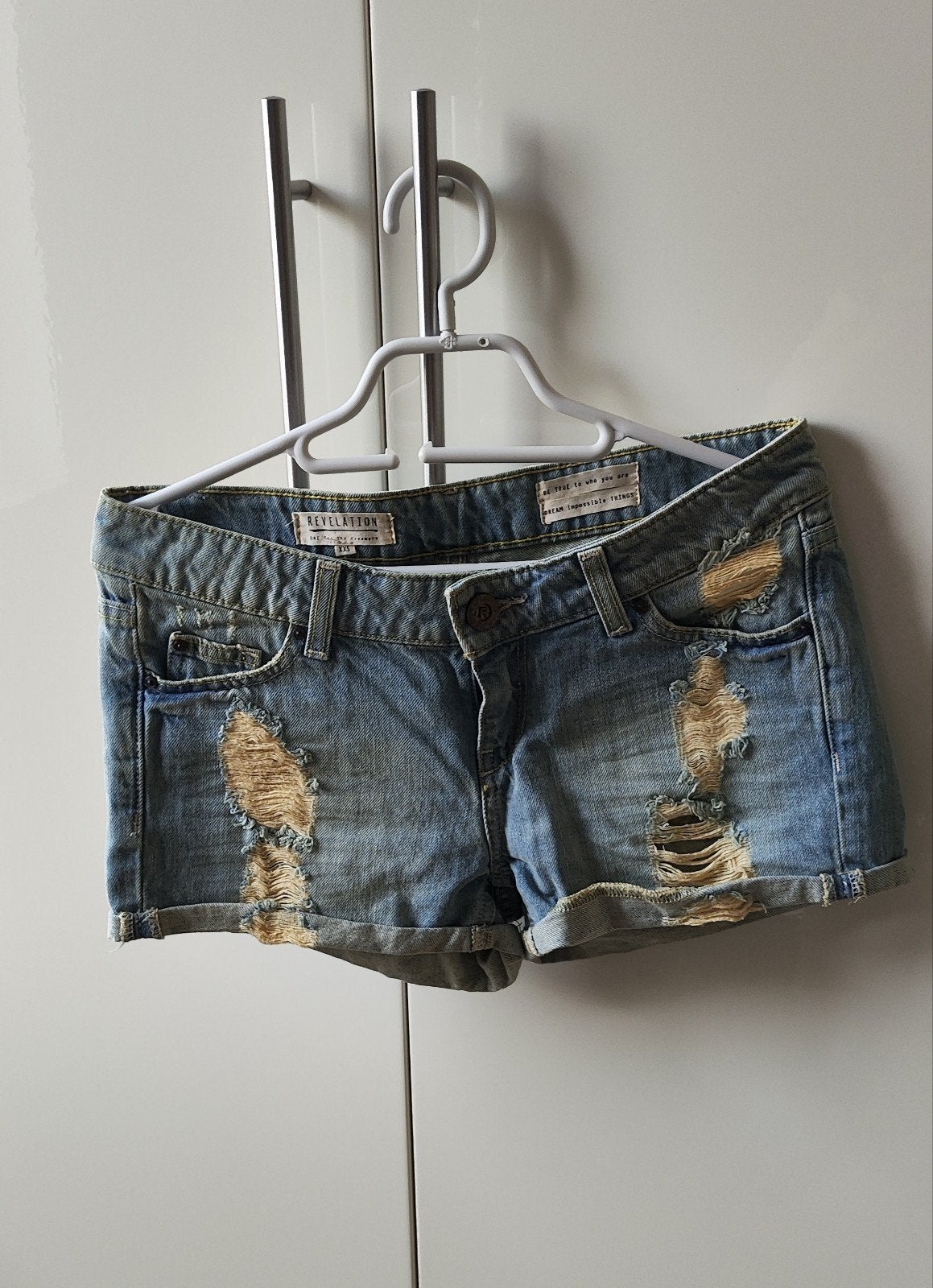 Spijkershort merk Revalation maat XXS, Blauw, Ophalen of Verzenden, Zo goed als nieuw, W27 (confectie 34) of kleiner