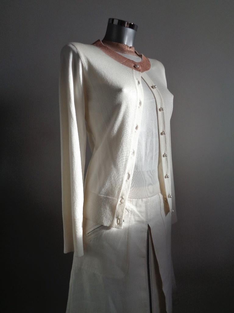 Designer twin-set van Monique Collignon, duurzaam, 38 NIEUW, Maat 38/40 (M), Wit, Nieuw, Ophalen of Verzenden