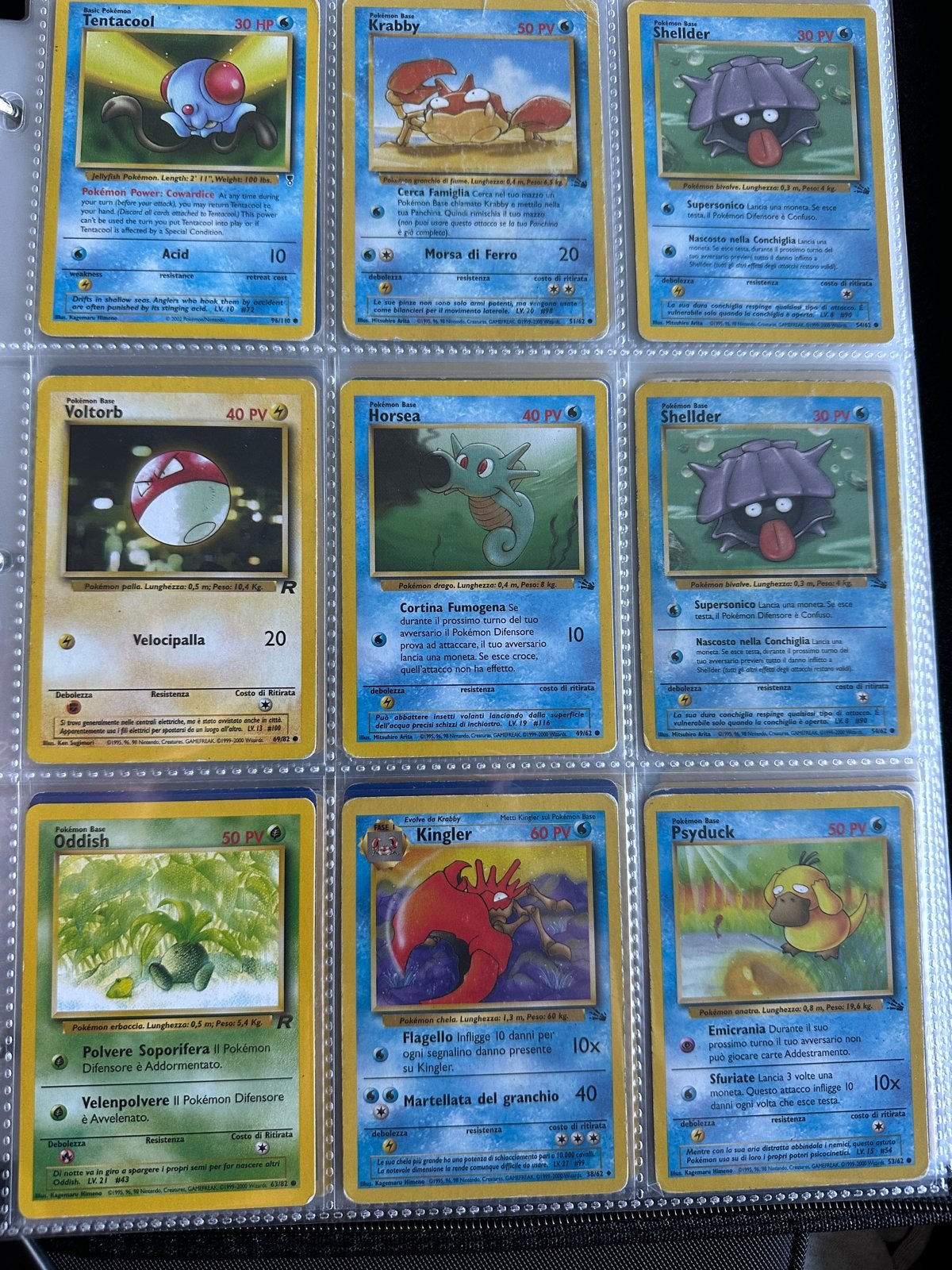 Pokémon kaarten collectie - Tentacool, Krabby, Shellder, Hor, Ophalen of Verzenden, Gebruikt, Meerdere kaarten