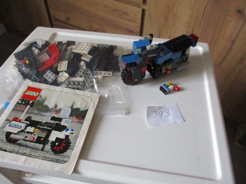 2 x lego  393Norton Motorfiets  394 Harley-Davidson 1000cc, Ophalen of Verzenden, Gebruikt, Complete set, Lego