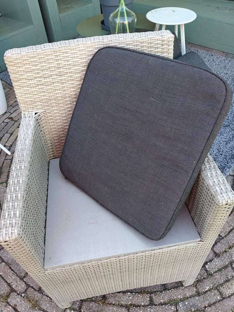 8x Stoelkussen Antraciet 54x50 cm, Tuin en Terras, Tuinsets en Loungesets, Ophalen, Gebruikt