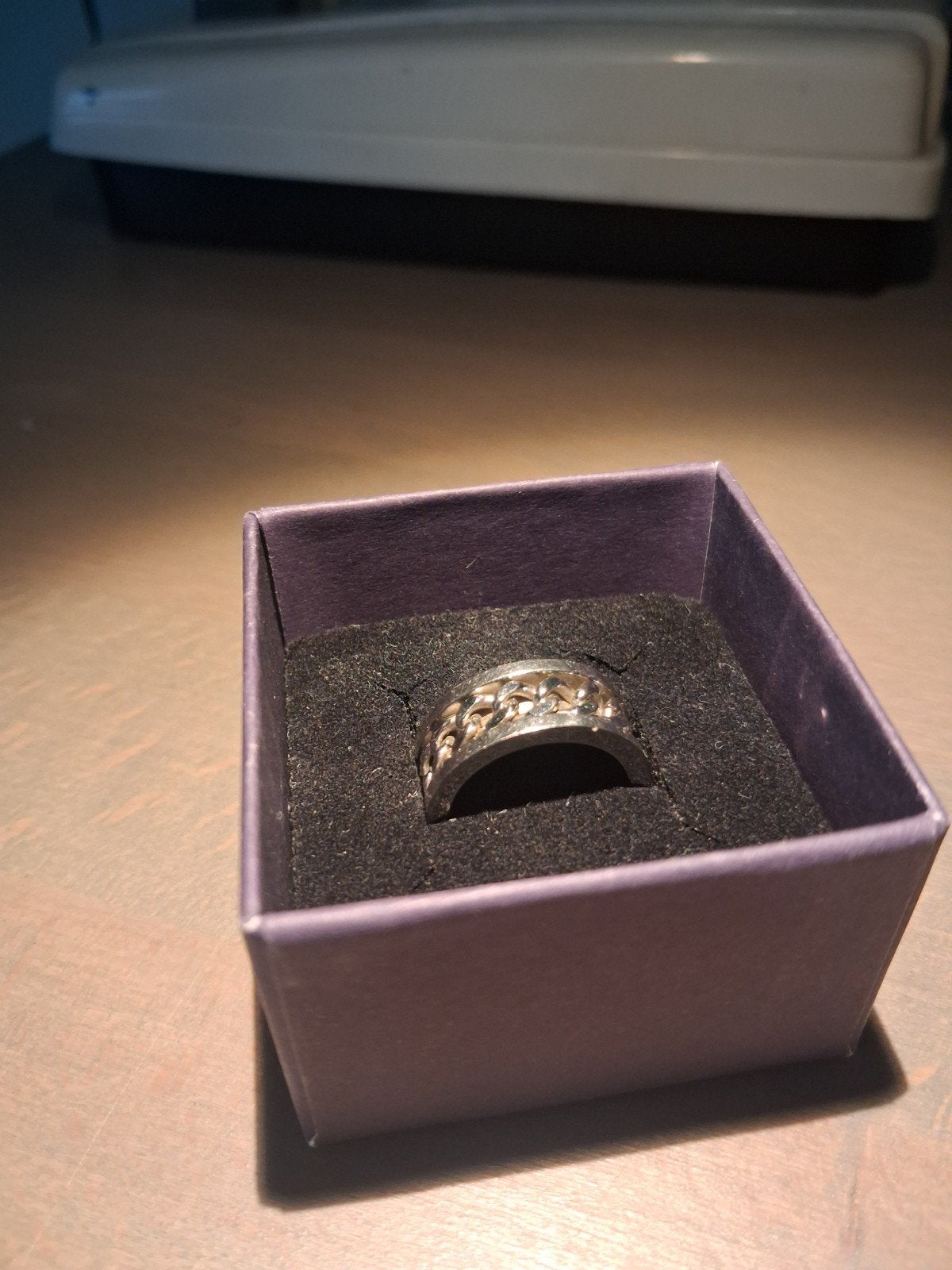 Lucardi Ring - Zilverkleurig met patroon, IJzer of Staal, Ophalen of Verzenden, Dame of Heer, Zilver