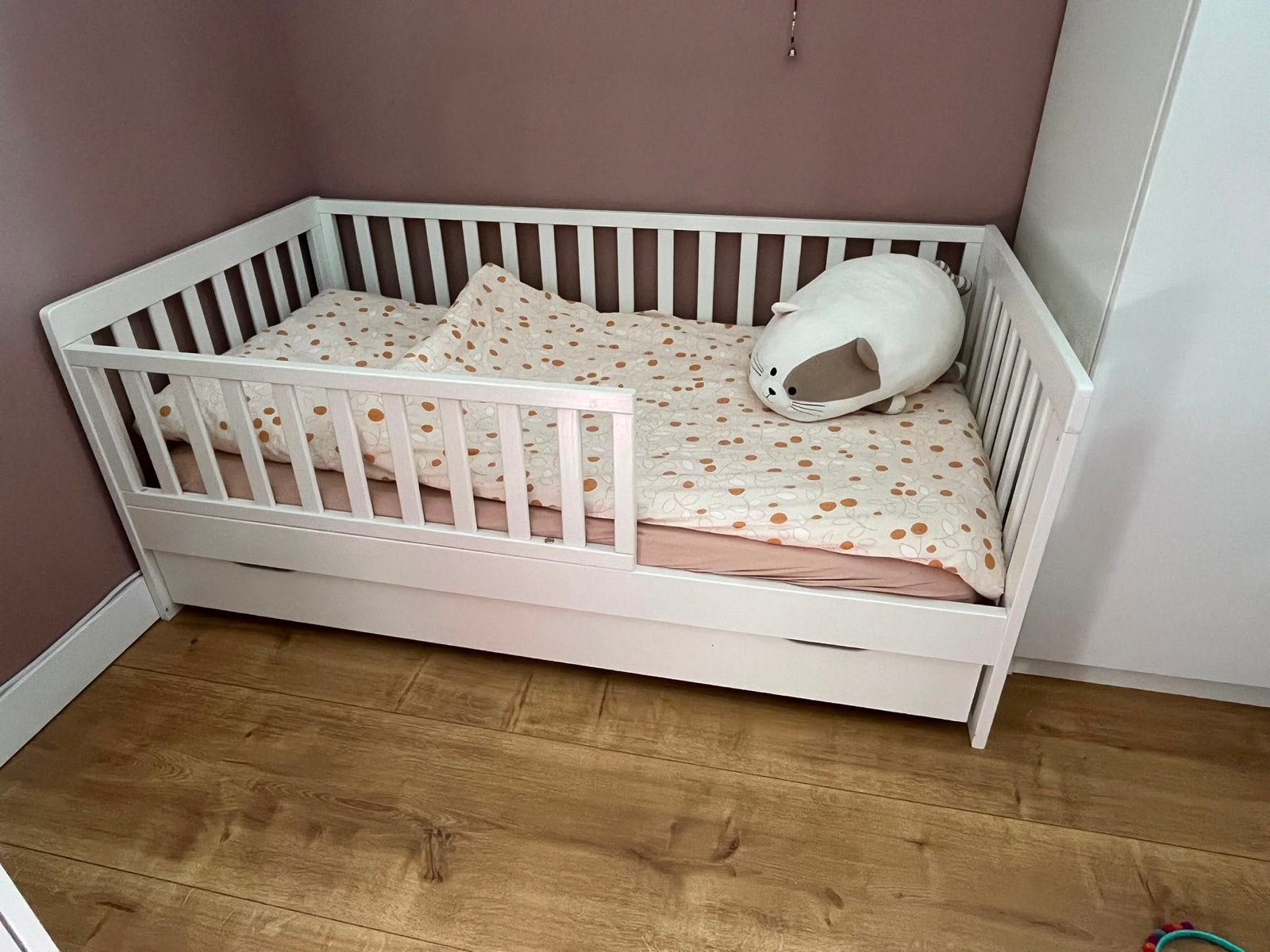 Wit peuterbed Petite Amélie Plume 140x70 met lade, Ophalen, Gebruikt, Wit, 190 cm of minder