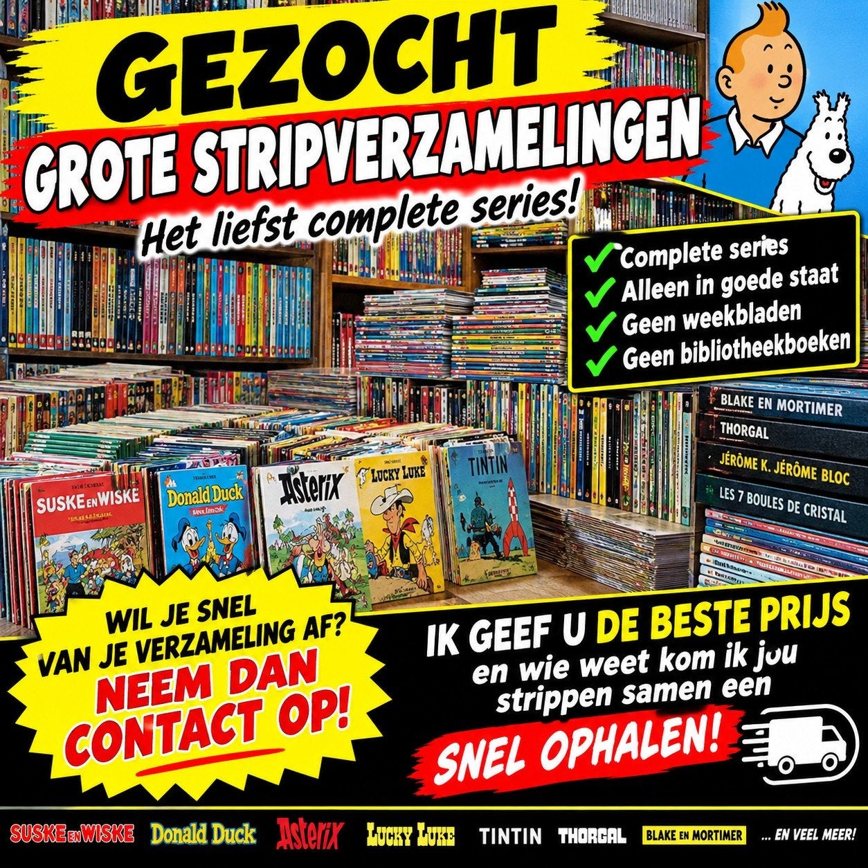 Gezocht Stripboeken verzameling, Meerdere stripboeken, Ophalen, Gelezen