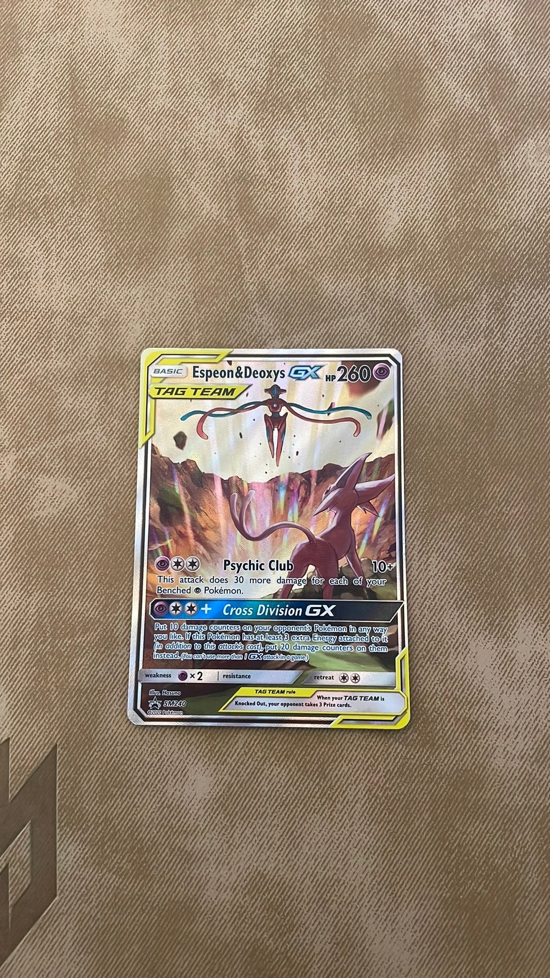 Espeon & Deoxys GX #SM240, Ophalen of Verzenden, Zo goed als nieuw