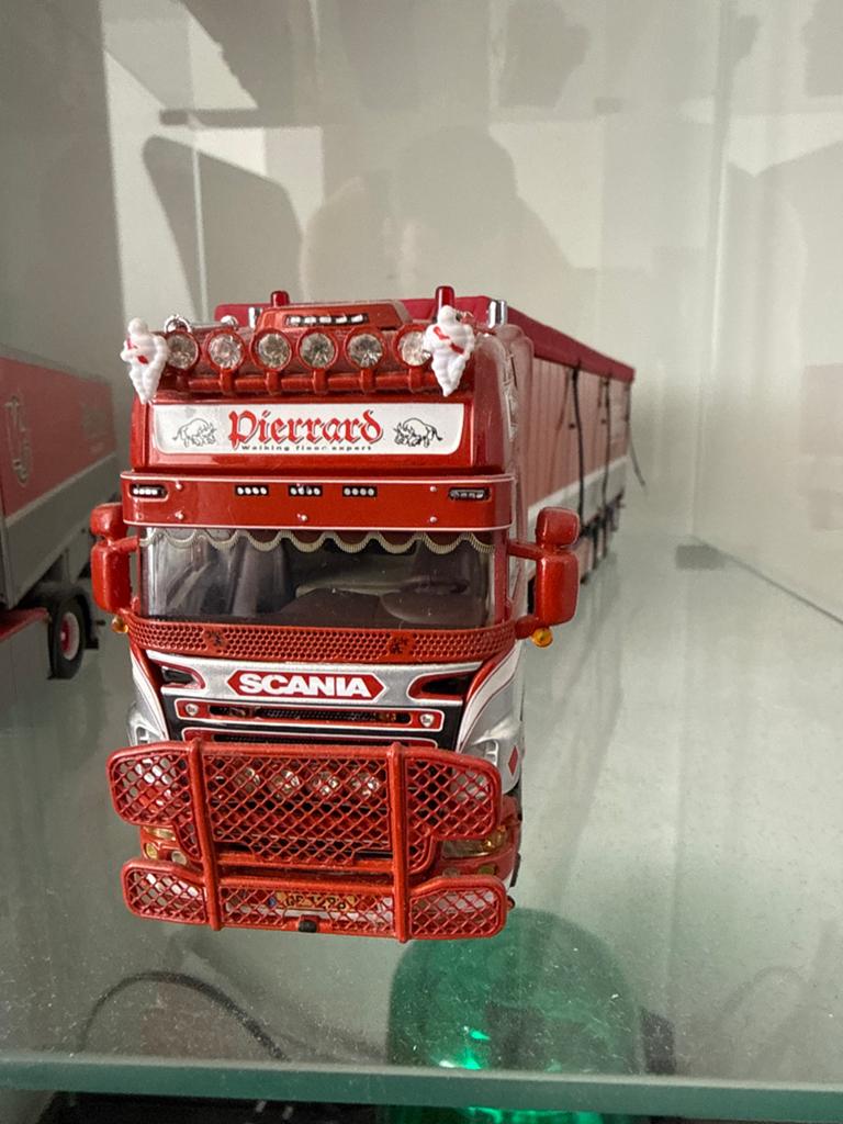 Scania Pierrard modelvrachtwagen met trailer, Overige merken, 1:32 tot 1:50, Ophalen of Verzenden, Zo goed als nieuw