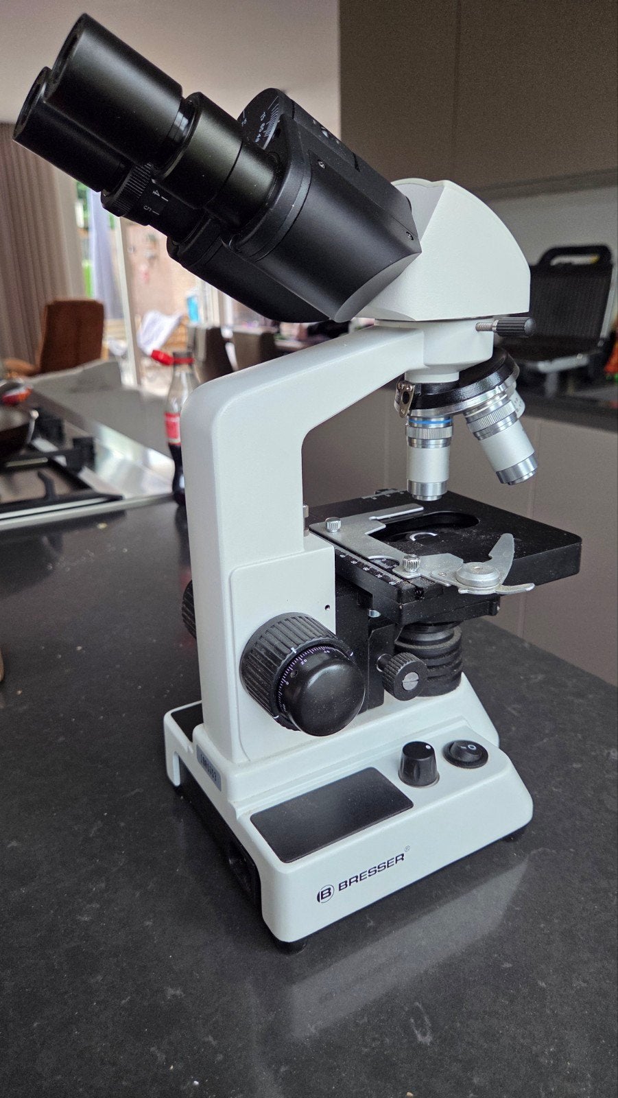 Bresser Biologische Microscoop - WF10x/18mm, 100x/1.25, Ophalen of Verzenden, Zo goed als nieuw