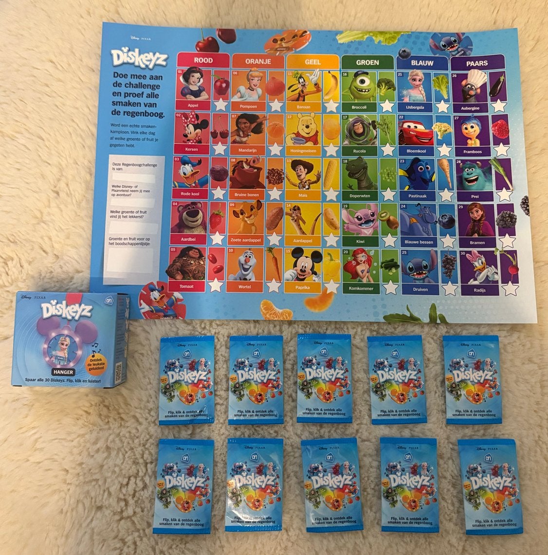 Disney Diskeyz met poster, 10 zakjes en hanger, Ophalen of Verzenden, Overige figuren, Nieuw, Overige typen