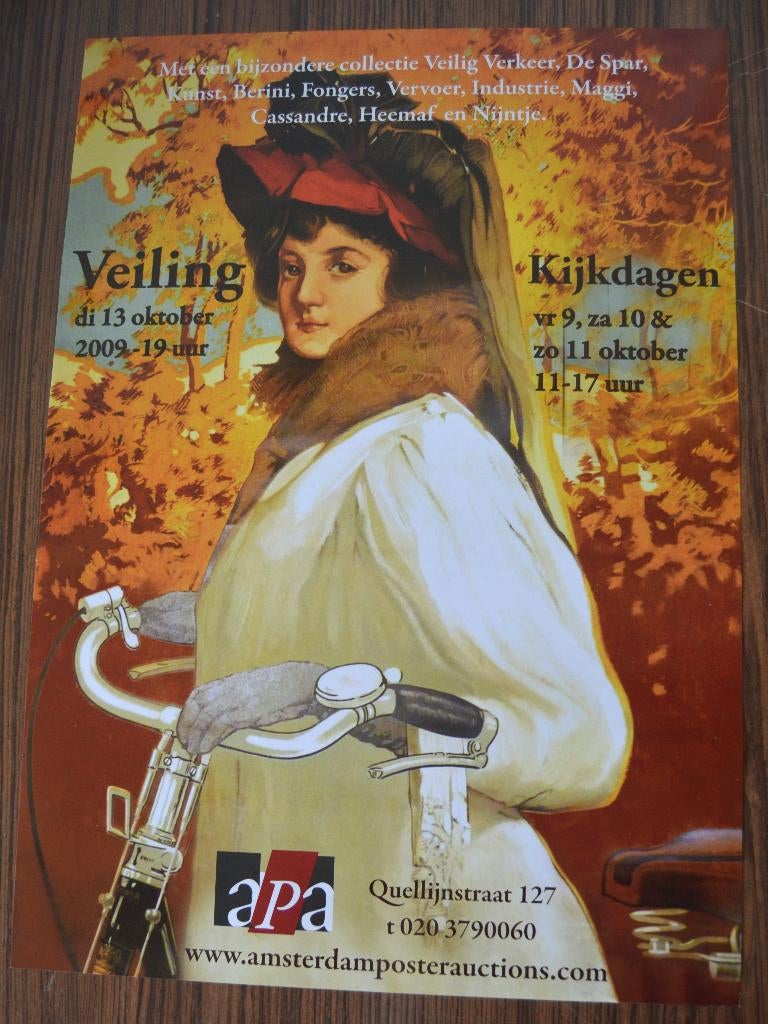 Poster; 'Fongers fietsen' veiling., Ophalen, A1 t/m A3