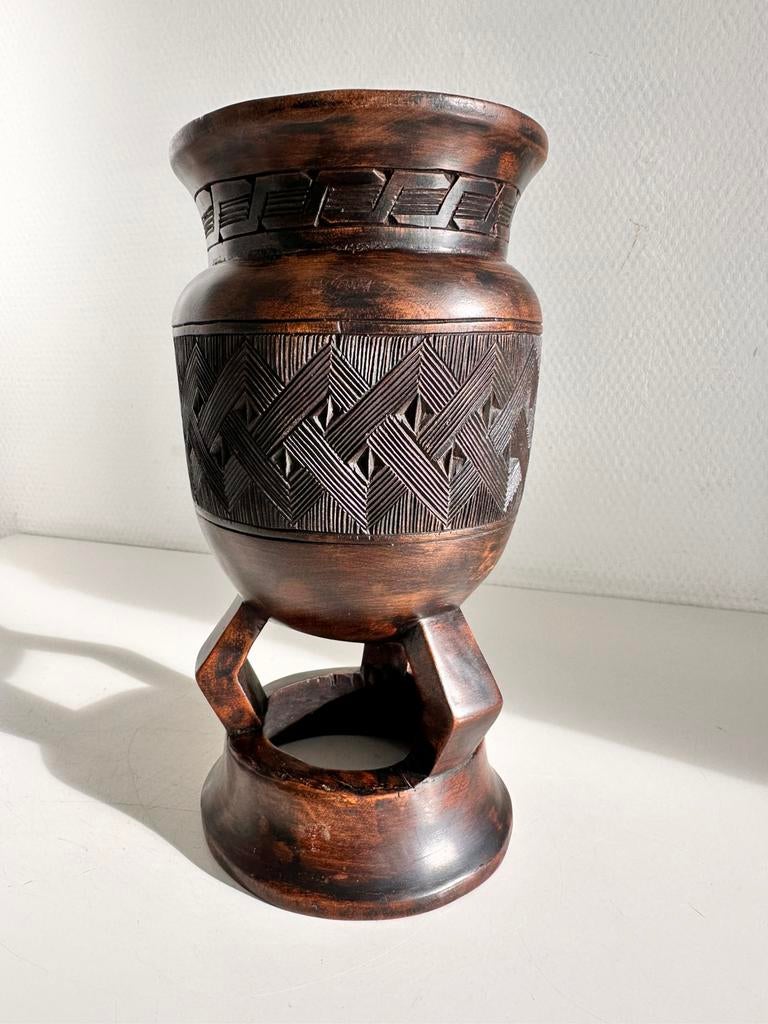 SHOOWA Kuba palmwijnbeker  Afrikaanse kunst Antropoloog, Antiek en Kunst, Ophalen of Verzenden
