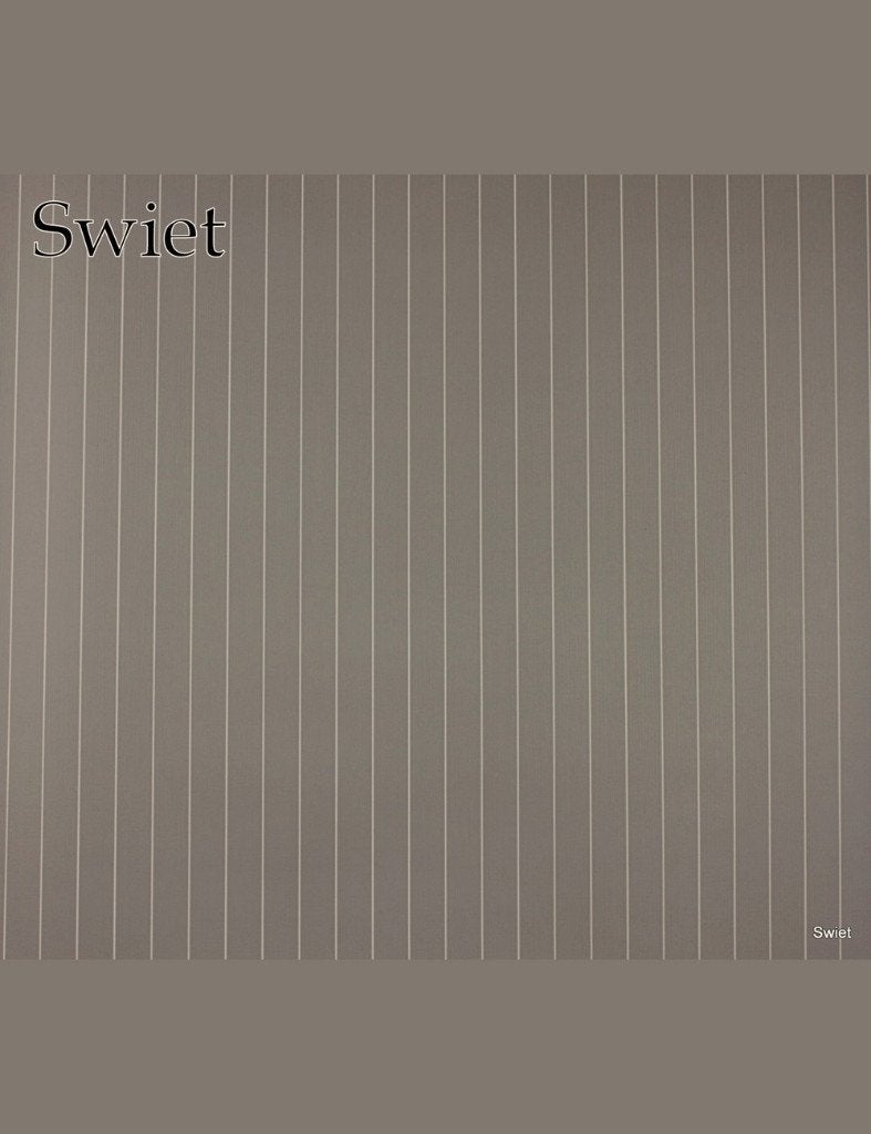 4746 Grijze krijtstreep behang vintage strak 80s stijl swiet, Verzenden, Grijs