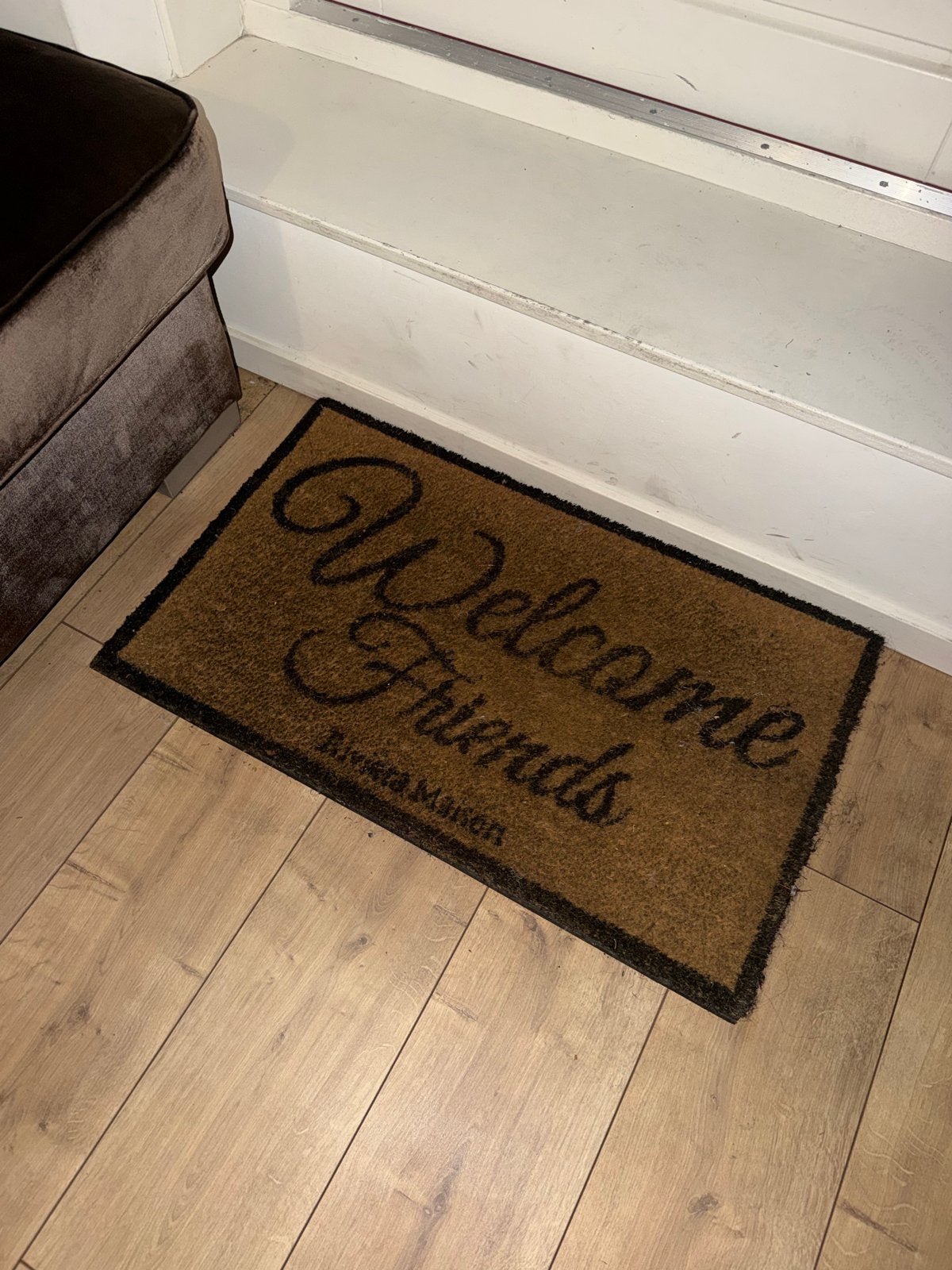 Riviera Maison deurmat "Welcome Friends", Ophalen, Gebruikt, Kokos, Binnen