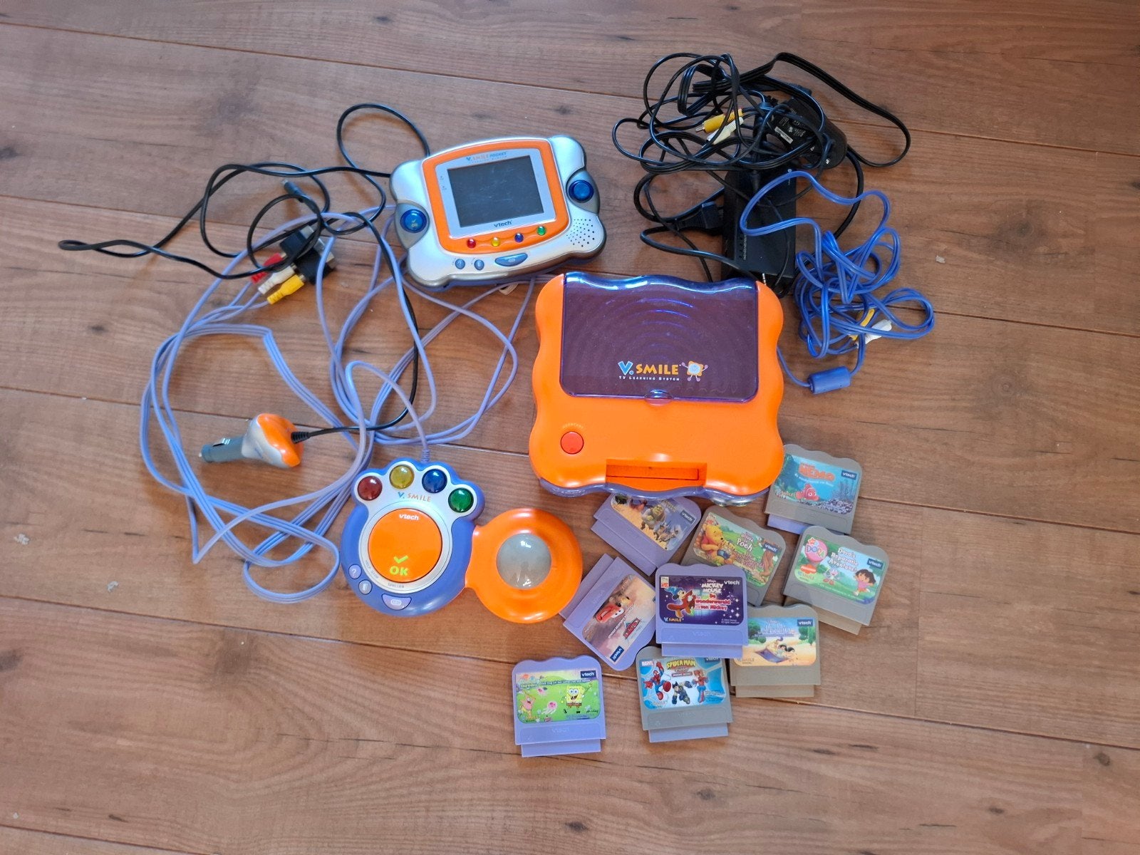 Grote VTech V.Smile Set – Spelcomputer + Handheld + 9 Spelle, Ophalen, Gebruikt, Overige modellen