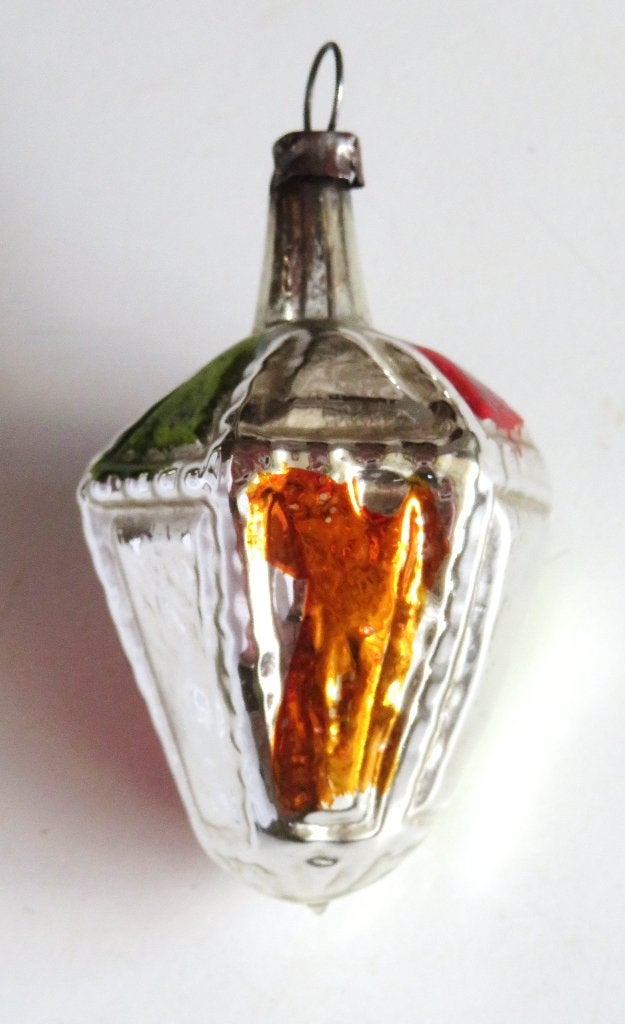 Oude Kerstbal Lantaren / Lamp ( zilver groen rood goudgeel ), Ophalen of Verzenden