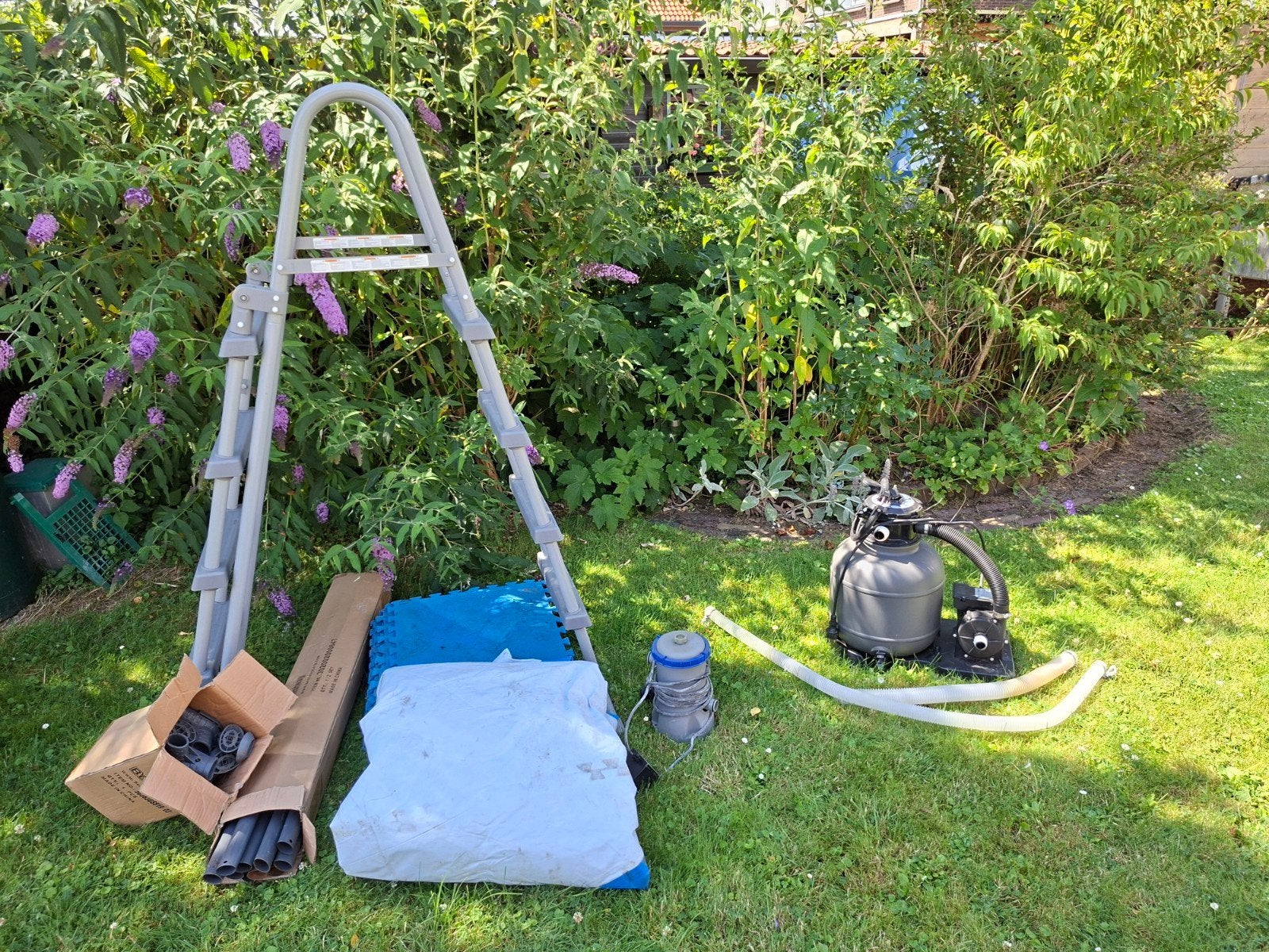 Bestway Zwembad 366x122 met zandfilterpomp, Gebruikt, Rond, 300 cm of meer, Opzetzwembad