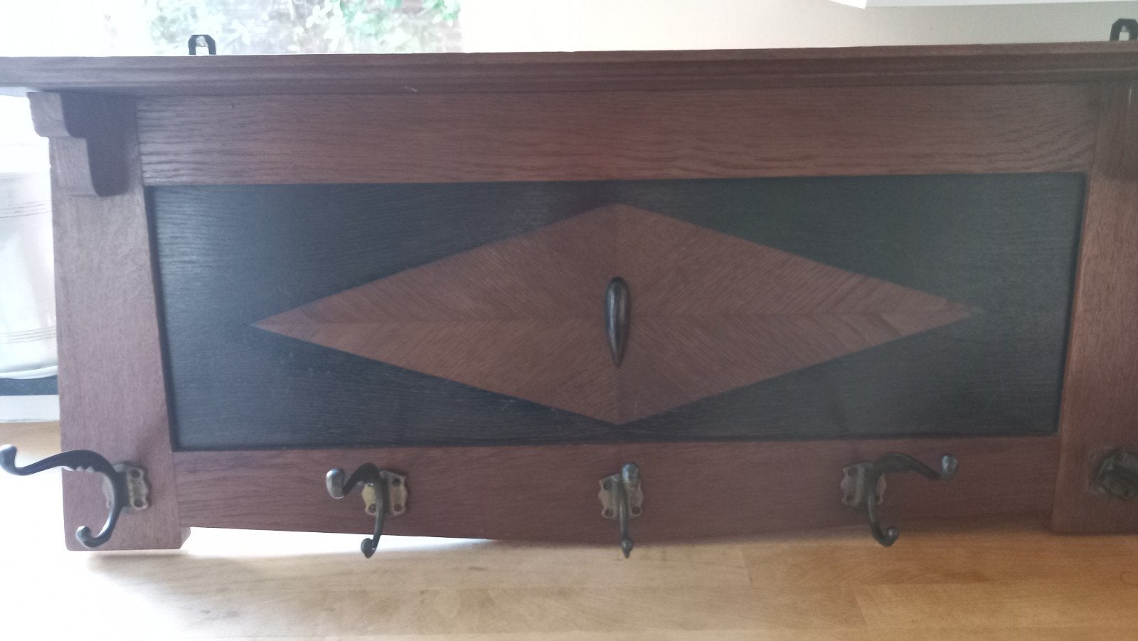 Art Deco hangkapstok, Gebruikt, Minder dan 100 cm, Hout, Ophalen