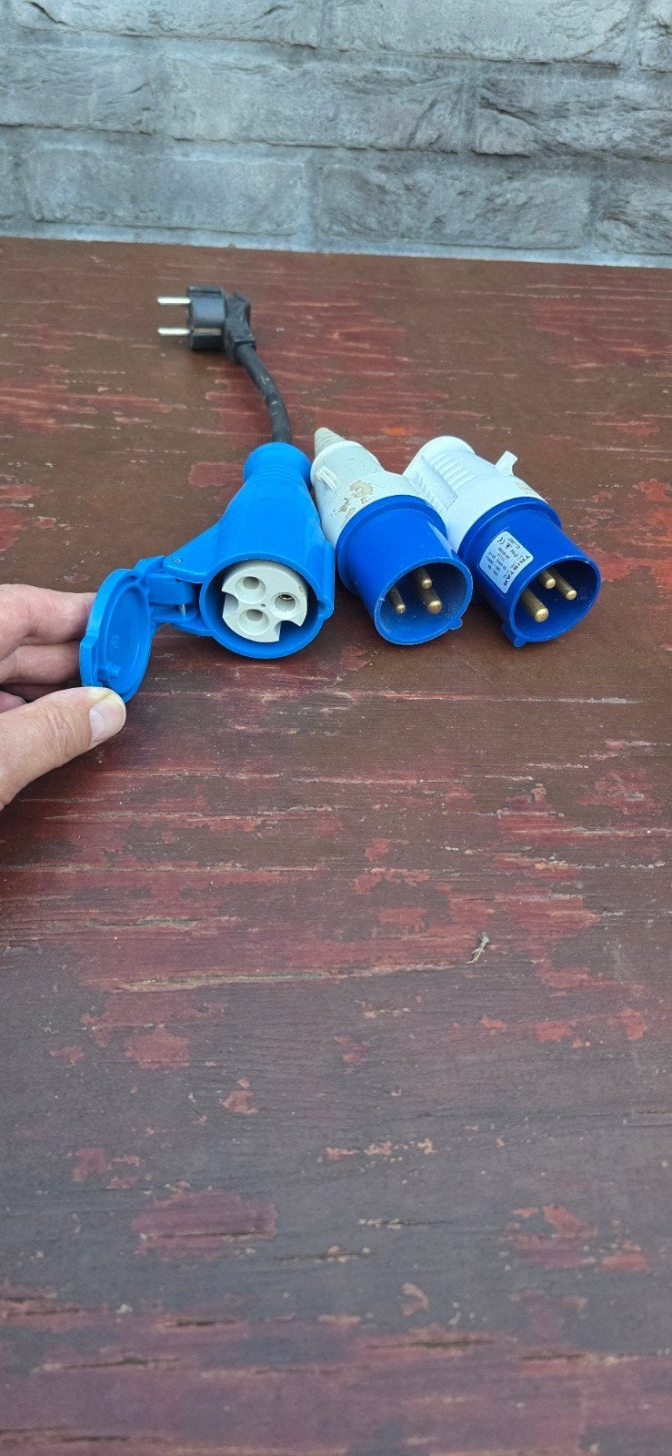 Verloopstekker CEE naar Schuko en CEE stekkers, Ophalen of Verzenden, Gebruikt