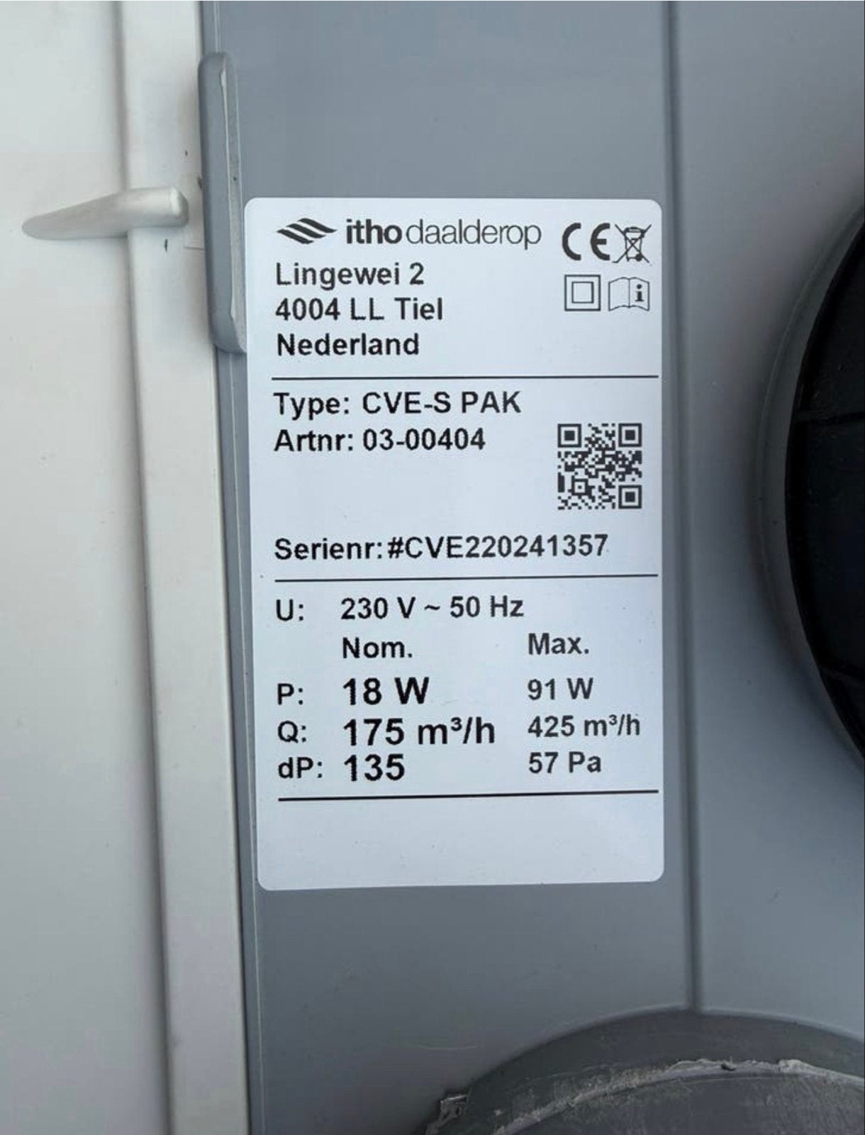 Itho Daalderop CVE-S PAK MV-Box + 1 draadloxe afstands, Ophalen, Gebruikt, Ventilator en Afzuiger