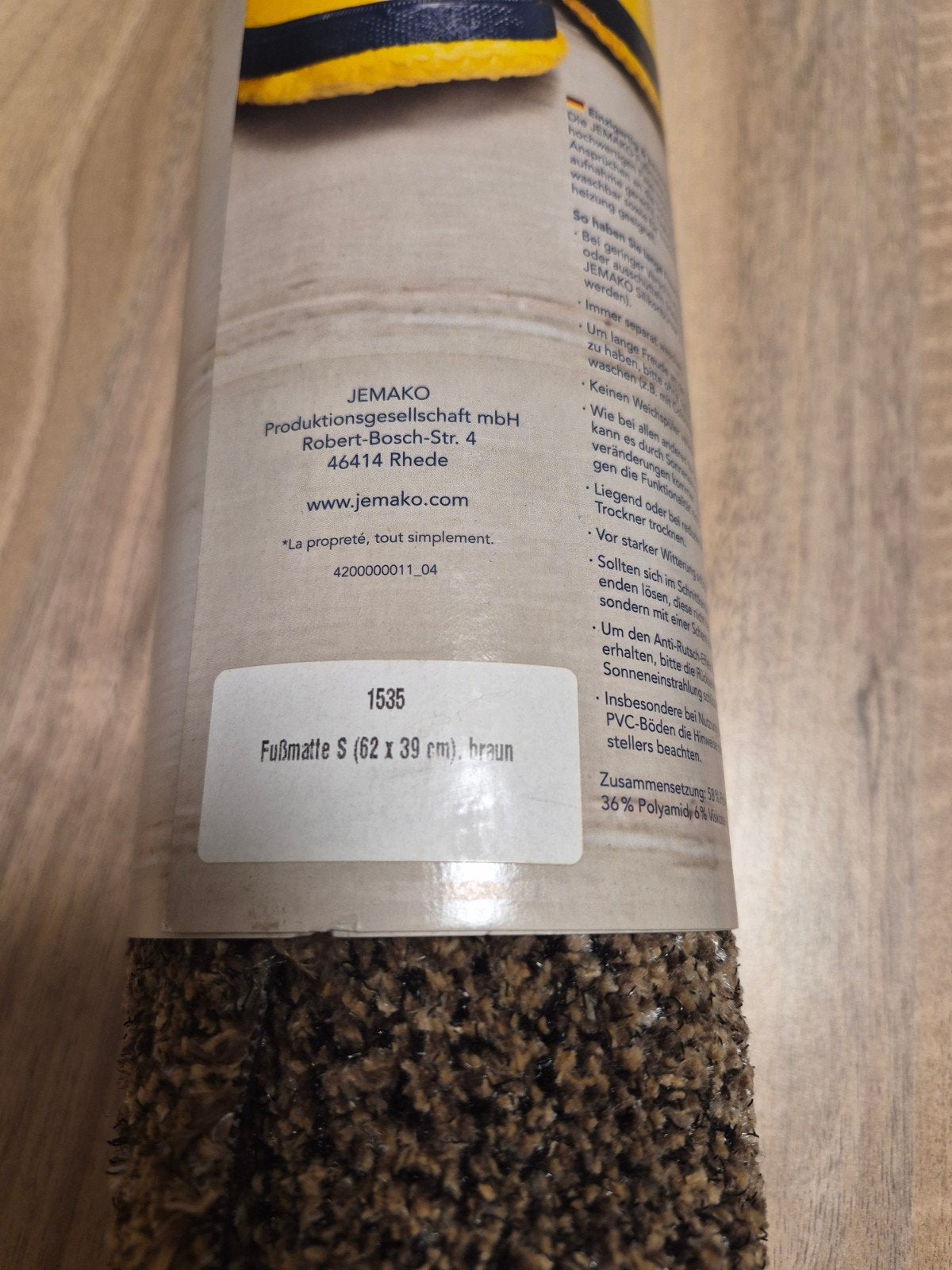 Nieuwe bruine voetmat jemako, Huis en Inrichting, 50 tot 100 cm, Bruin, Nieuw, Rechthoekig