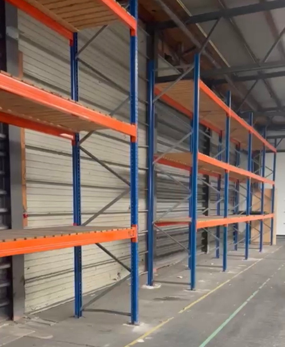 Palletstelling: 8 staanders 36 liggers met houten vlonders, Ophalen of Verzenden, Stellingbrenger, Info@stellingbrenger.nl, Stellingbrenger
