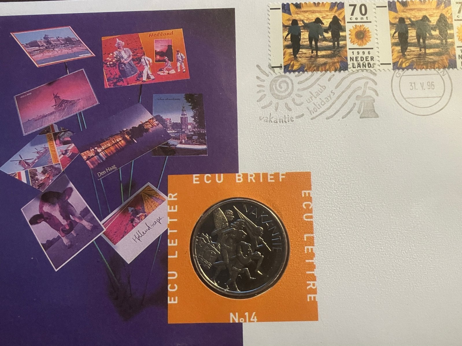 ECU Brief 14 - 1996 Vakantiezegels, Postzegels en Munten, Verzenden, Overige materialen, Nederland