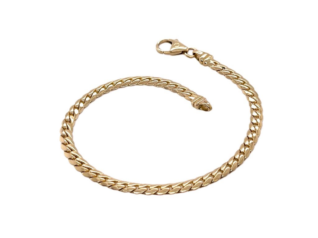 Massief Gouden Gourmet Schakelarmband - 19.5 cm / 10.7 g, Ophalen, TIEMAN JUWELIERS, -, Zo goed als nieuw